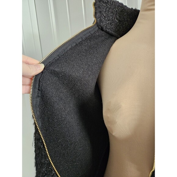 Anne Klein Black Fuzzy Zippered Sweater Jacket Sz S NWT cottage classic - Picture 9 of 11